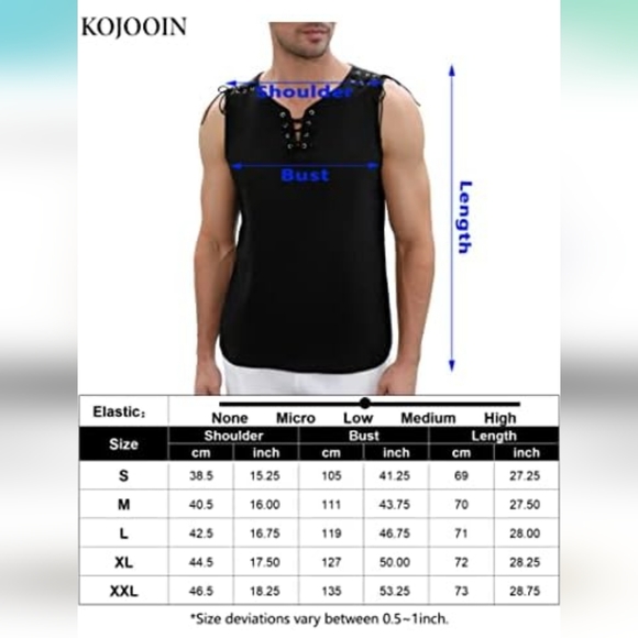 KOJOOIN Men's Tank Top Shirts Casual Sleeveless Beach Hippie Tops Bohemian - Picture 2 of 7